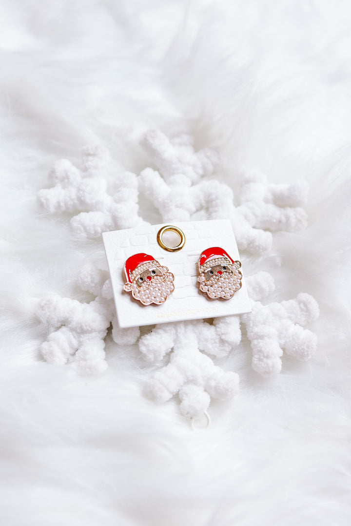 Santa Claus Pearl Stud Earrings