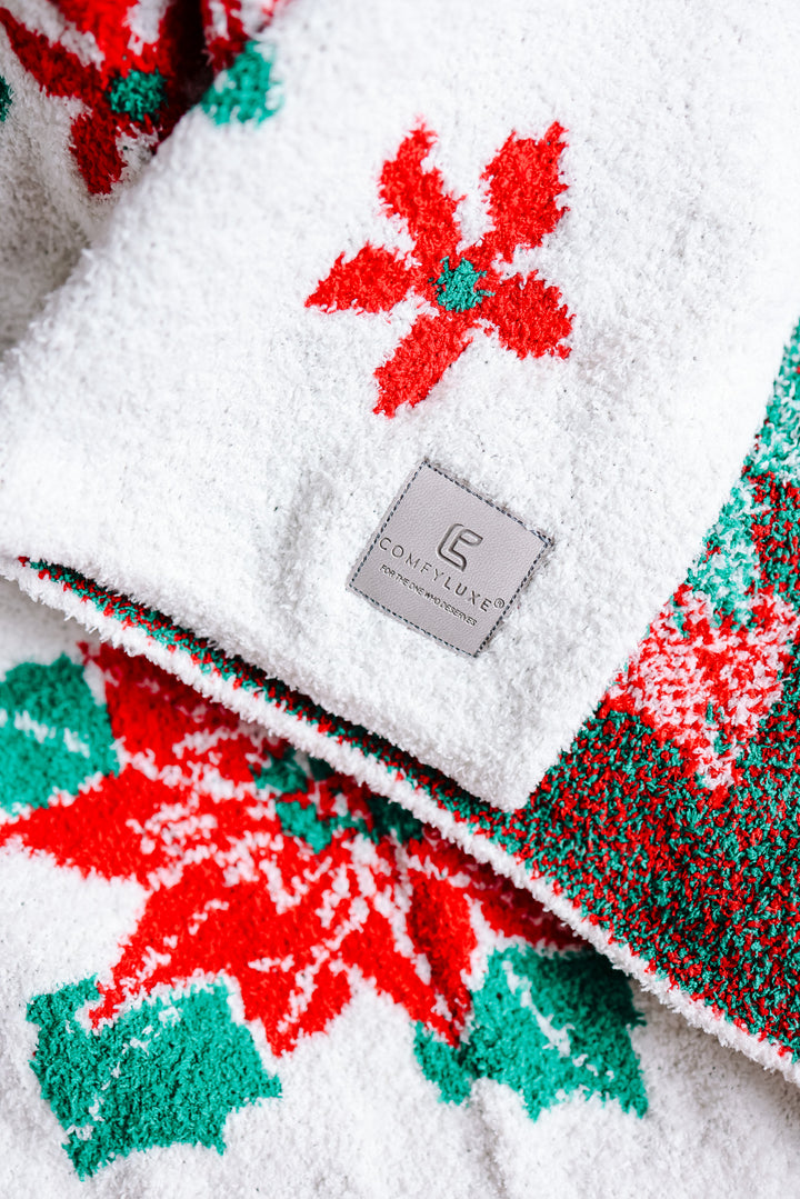 Poinsettia Comfy Luxe Blanket