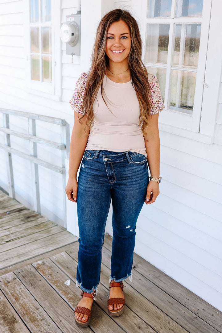 VERVET: Callan Crossover Kick Flare Jeans