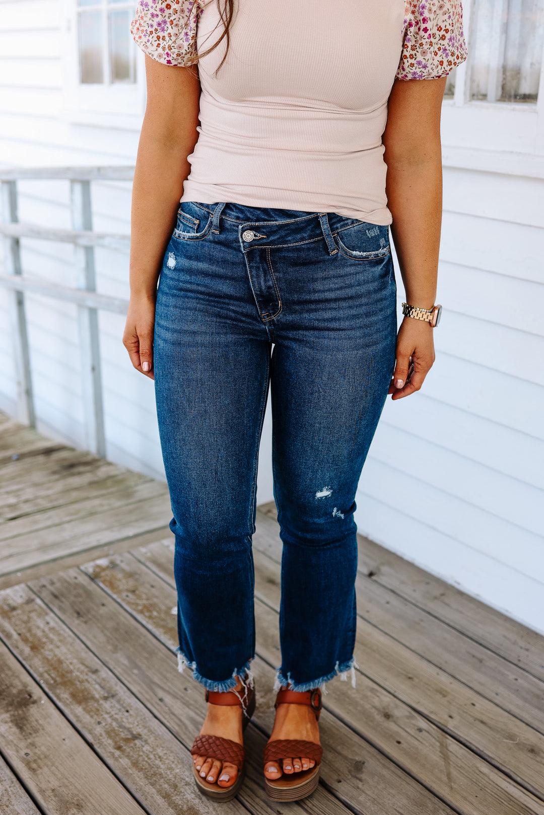 VERVET: Callan Crossover Kick Flare Jeans