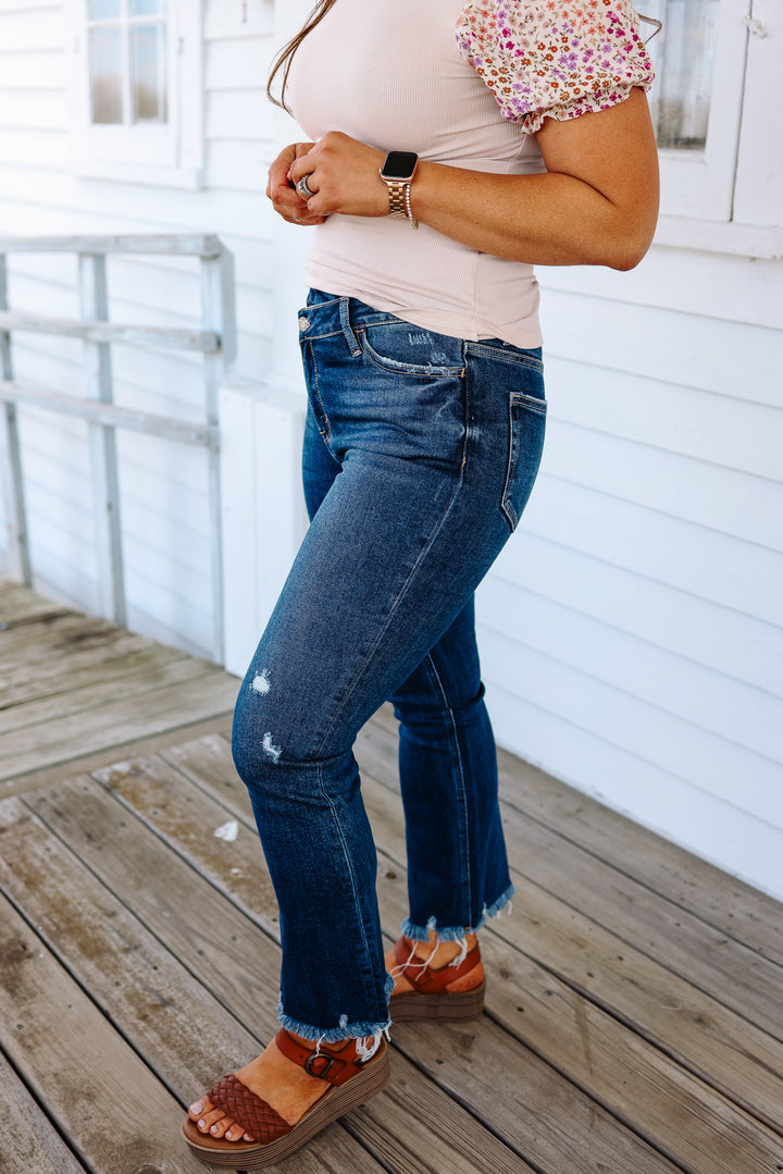 VERVET: Callan Crossover Kick Flare Jeans