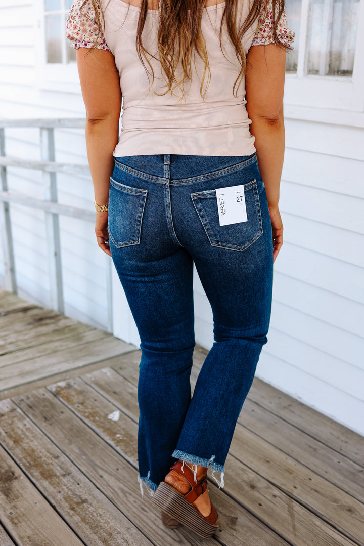 VERVET: Callan Crossover Kick Flare Jeans