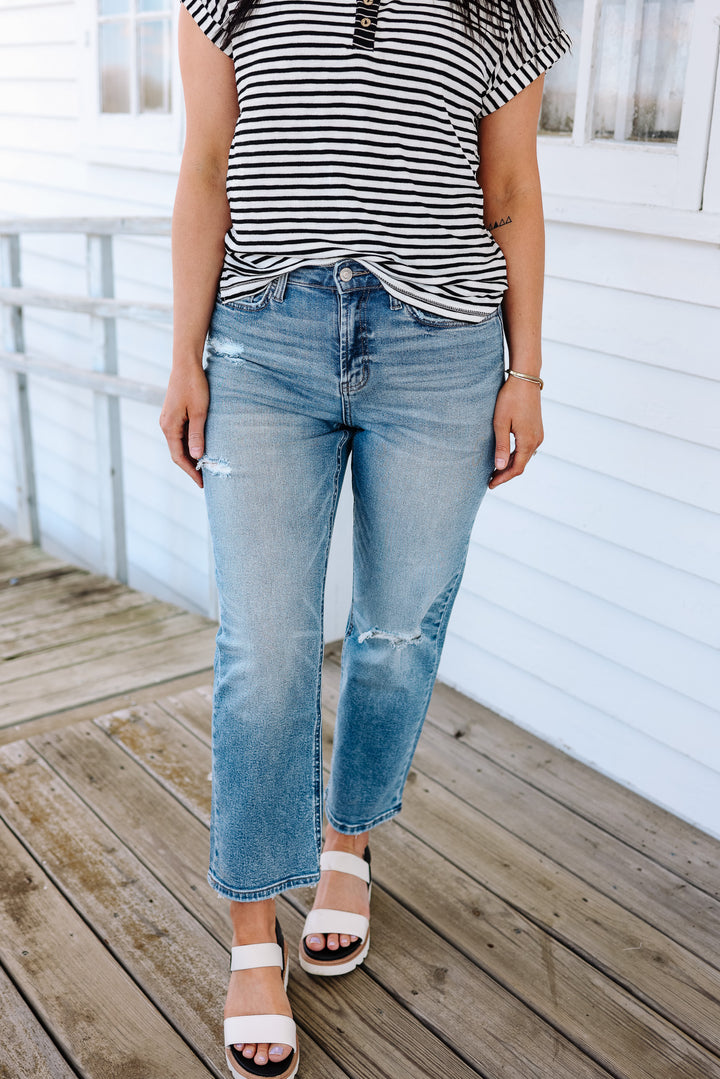 VERVET: Milan Crop Straight Jeans