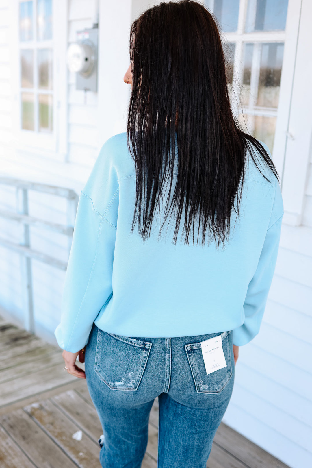 Nina Scuba Relaxed Sweatshirt - Powder Blue