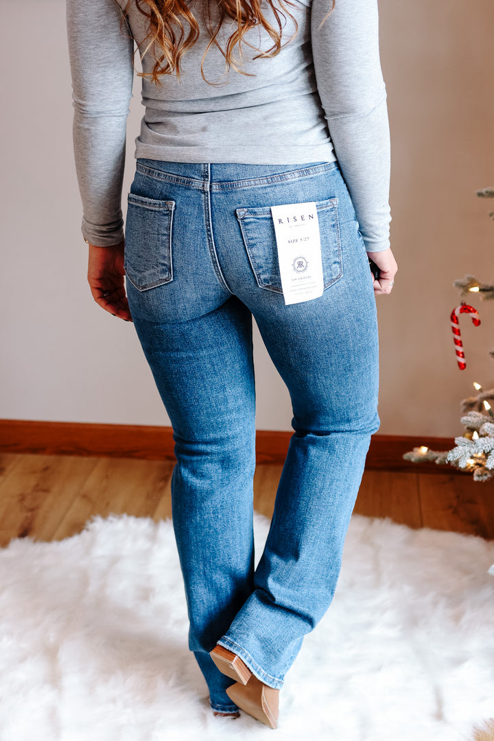 RISEN: Stevie Tummy Control High Rise Straight Jeans