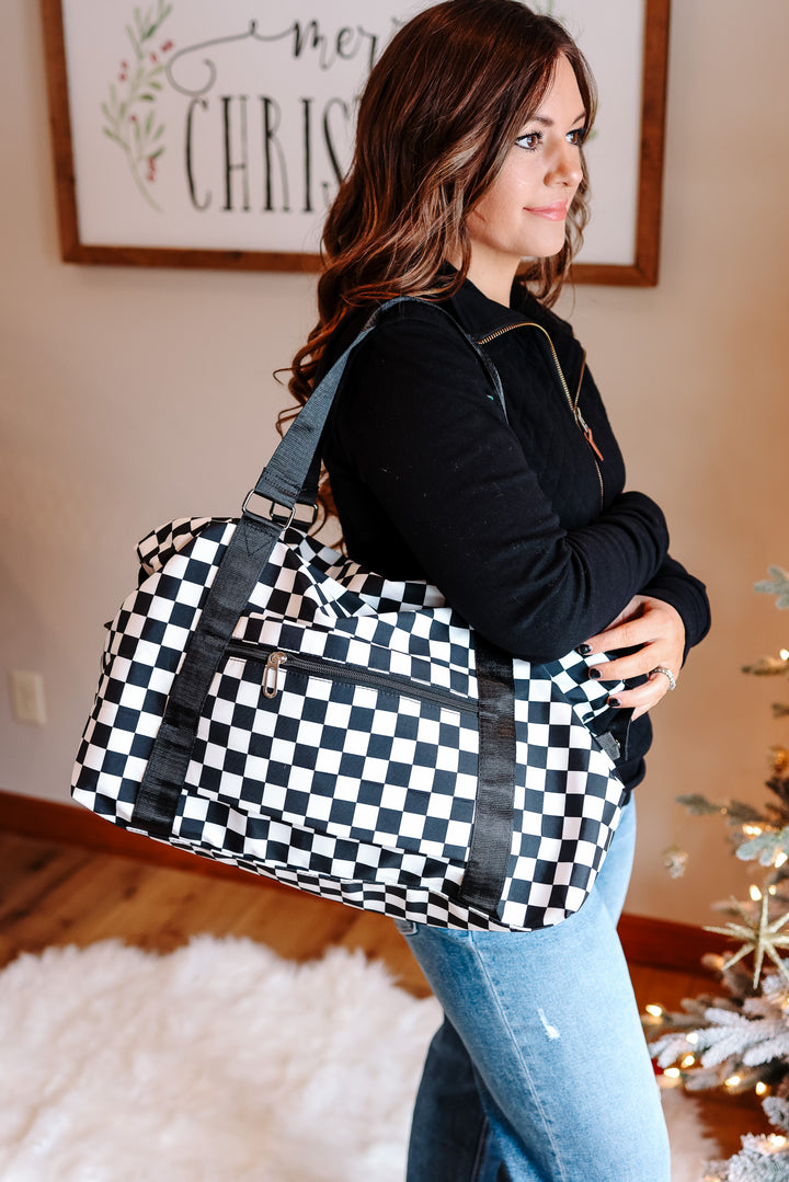 Checkered Travel Duffle Bag