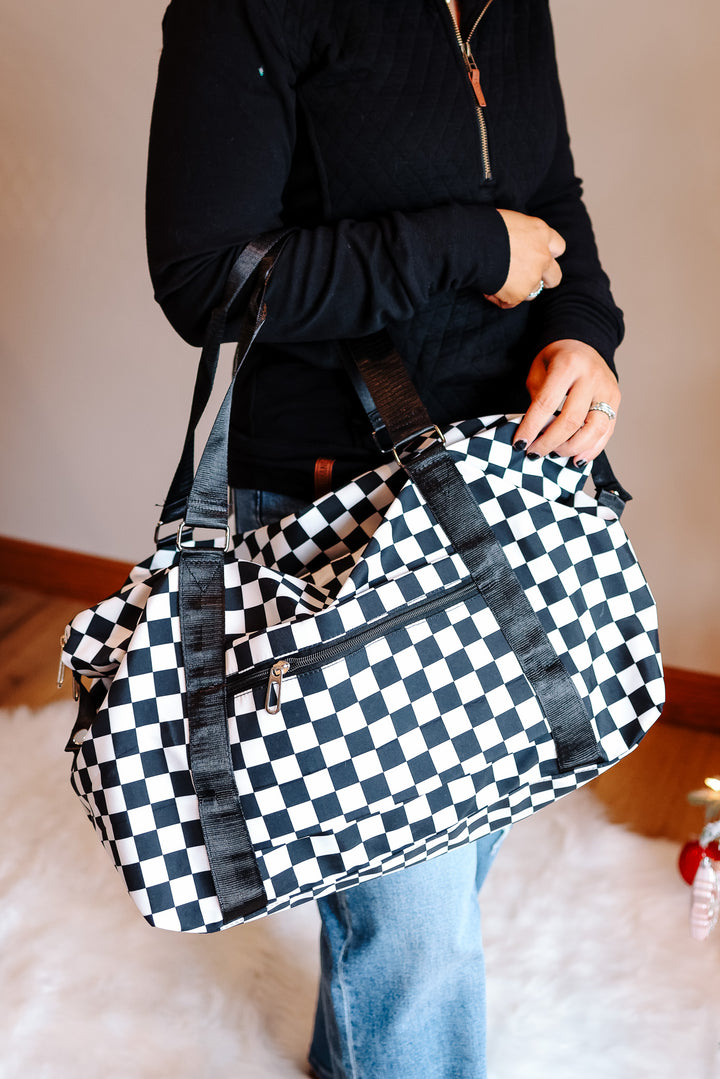 Checkered Travel Duffle Bag