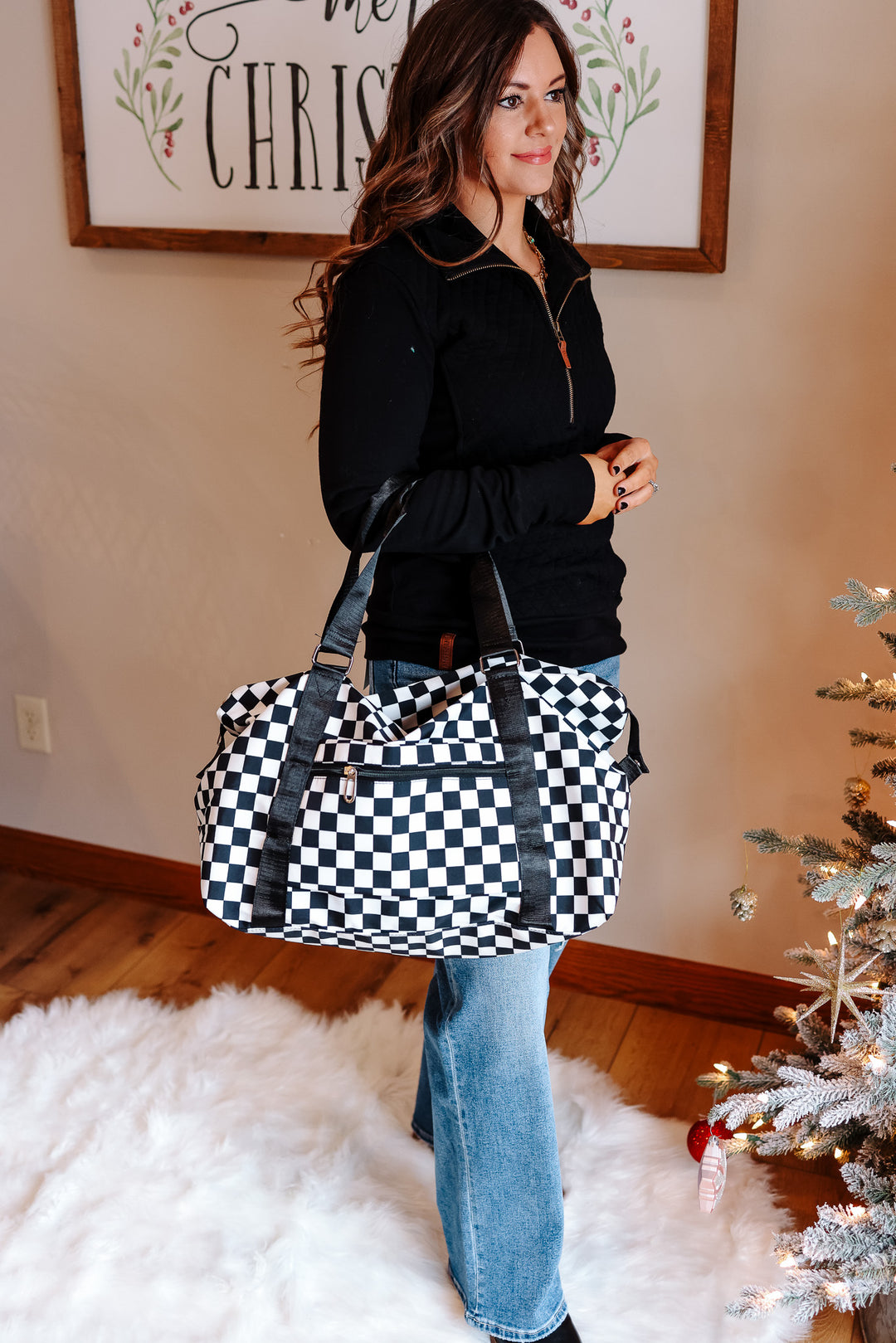 Checkered Travel Duffle Bag