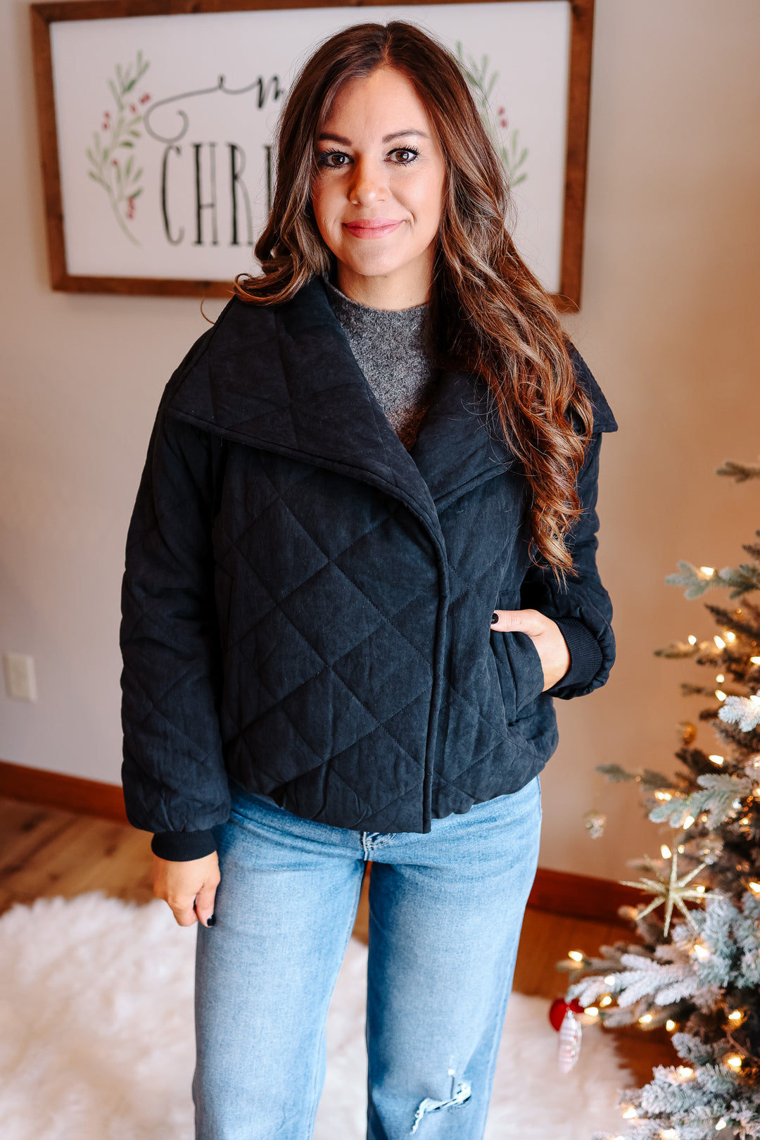 Kate Quilted Jacket - Washed Black