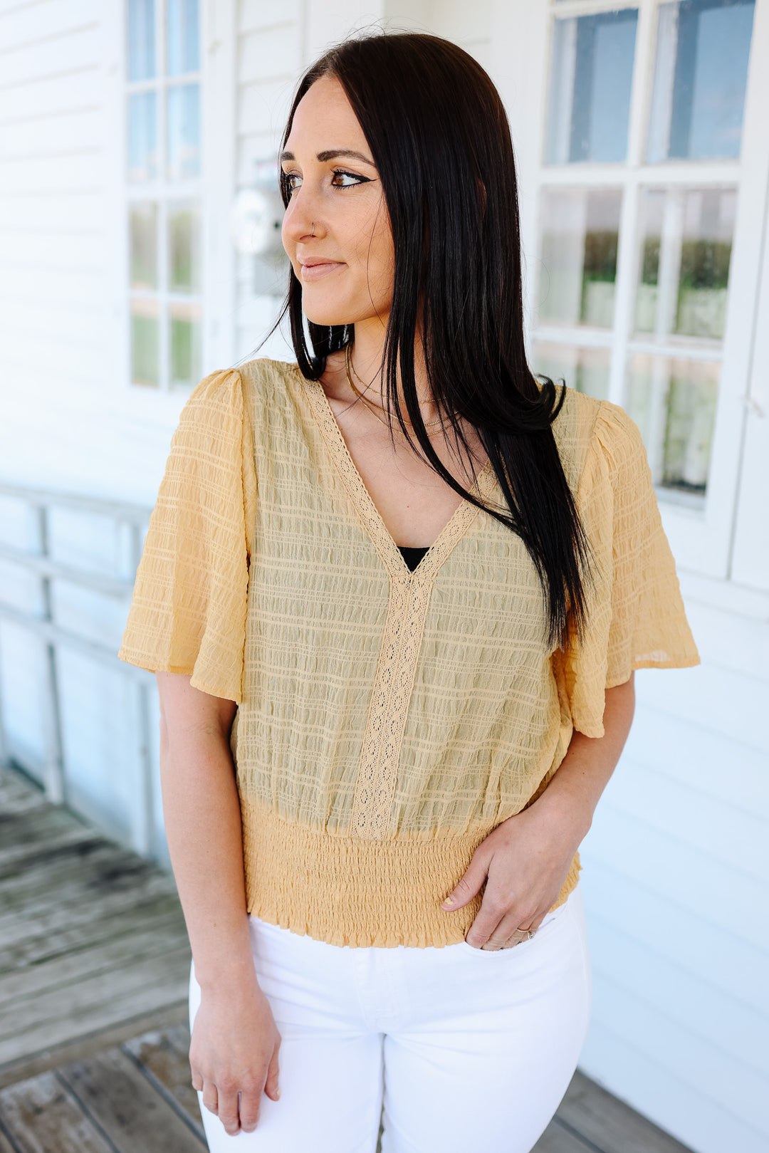 Ana Flutter Sleeve Top