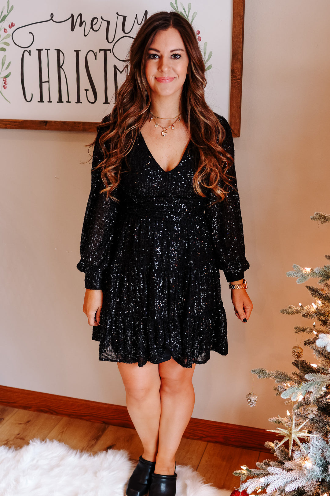 Maura Holidazzle Dress - Black