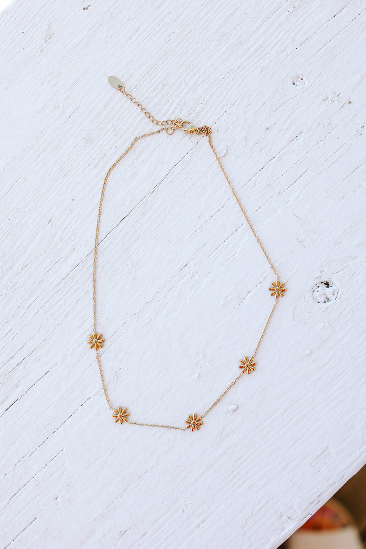 Daisy Pendant Dainty Chain Necklace