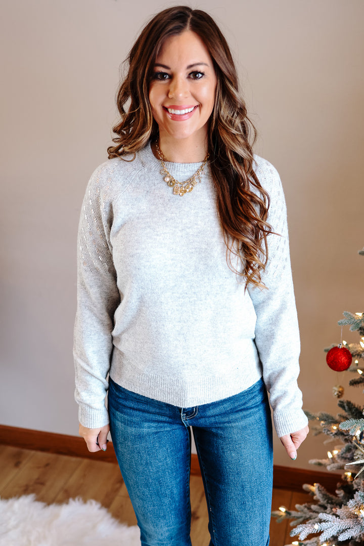 Lexi Sequin Sleeve Sweater