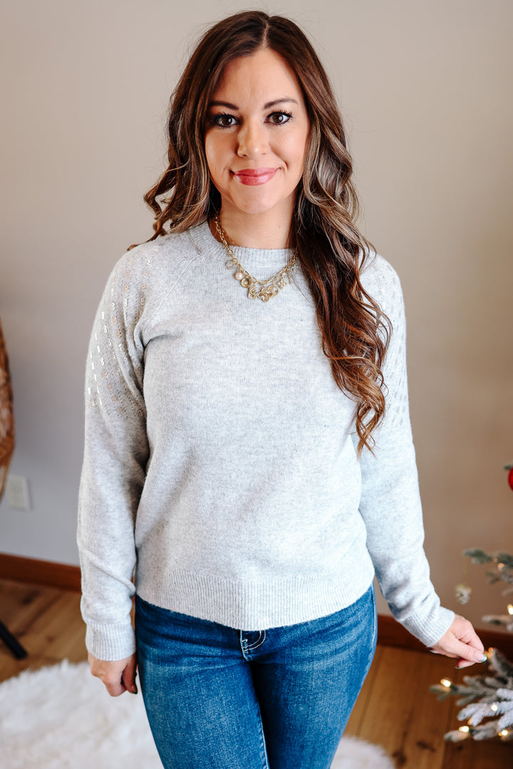 Lexi Sequin Sleeve Sweater