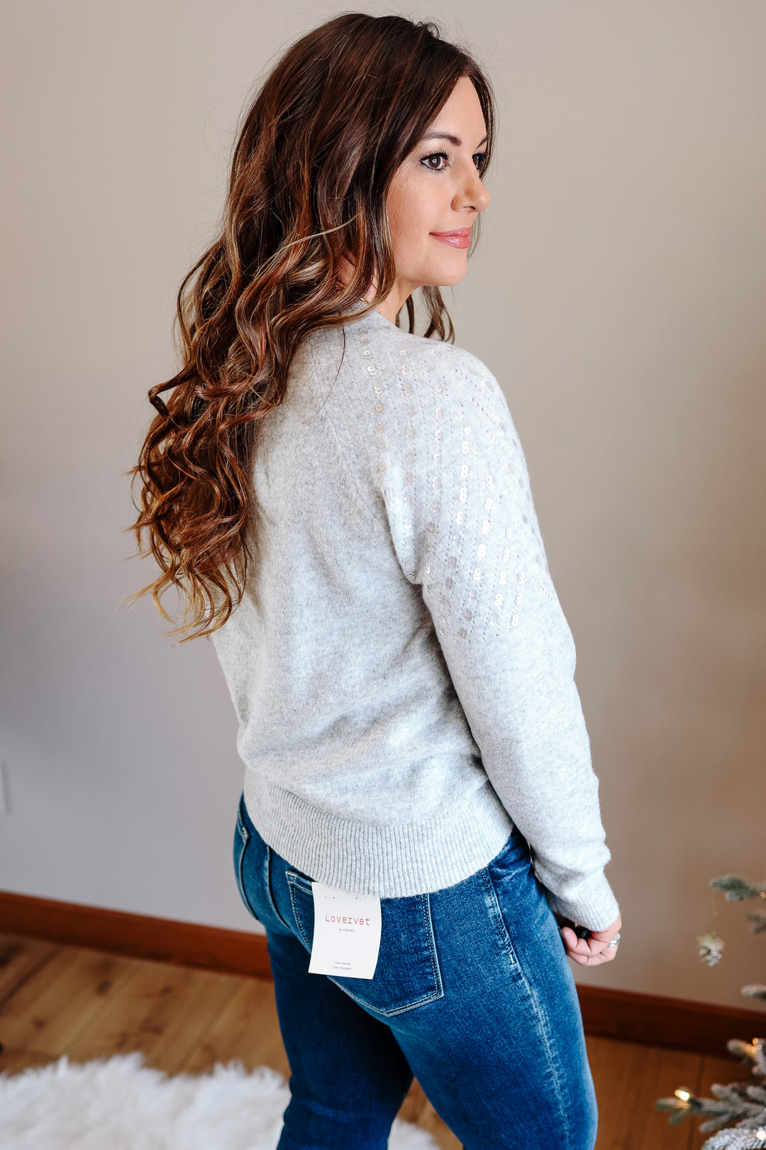 Lexi Sequin Sleeve Sweater