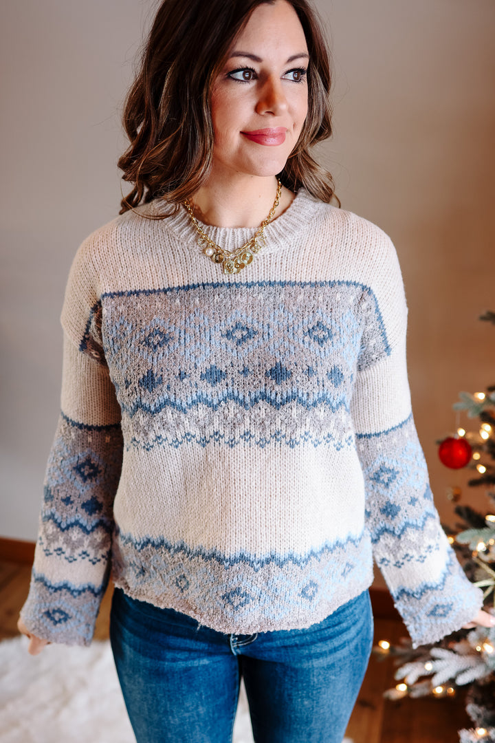 Emily Crewneck Sweater - Blue