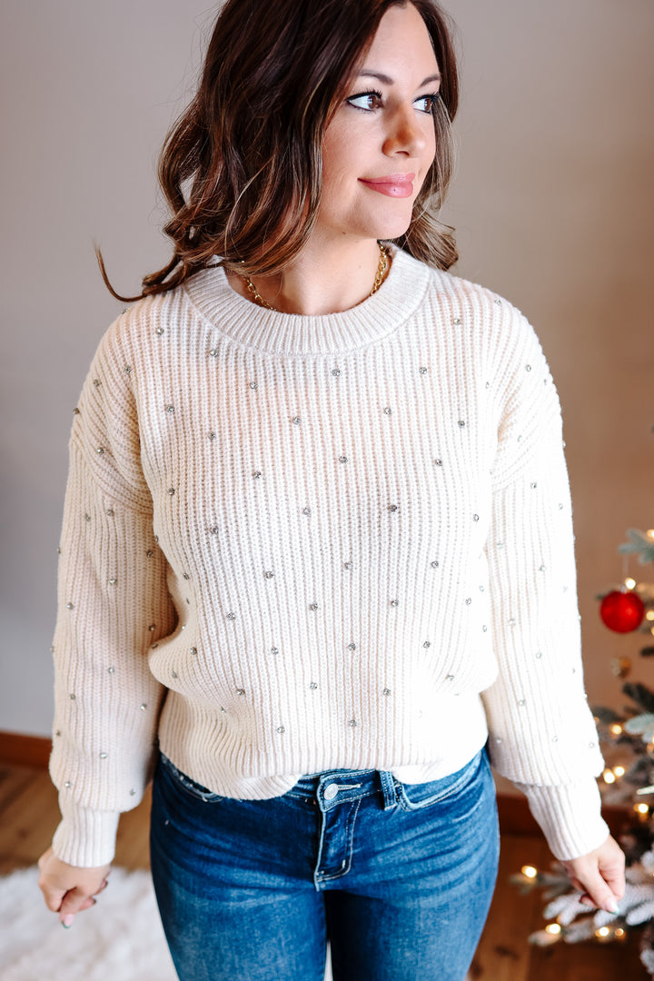 Mara Rhinestone Sweater - Ercu