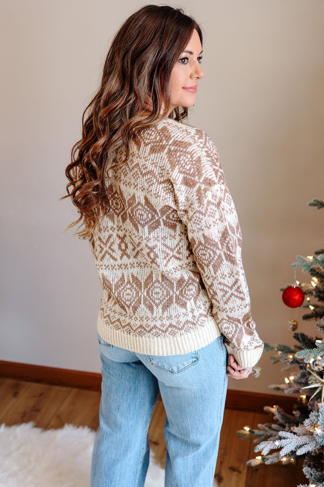 Amber Patterned Crewneck Sweater