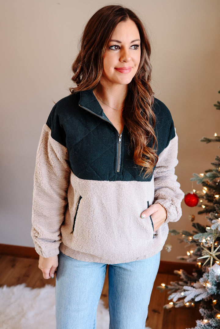 Gwen Half Zip Fuzzy Pullover