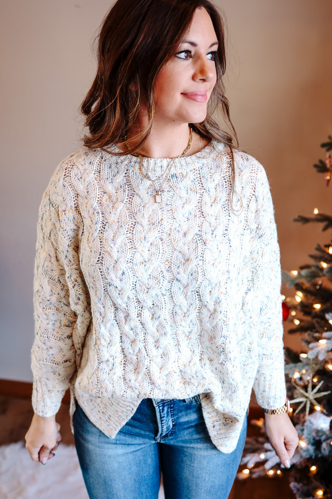 Juna Chunky Speckled Sweater - Blue