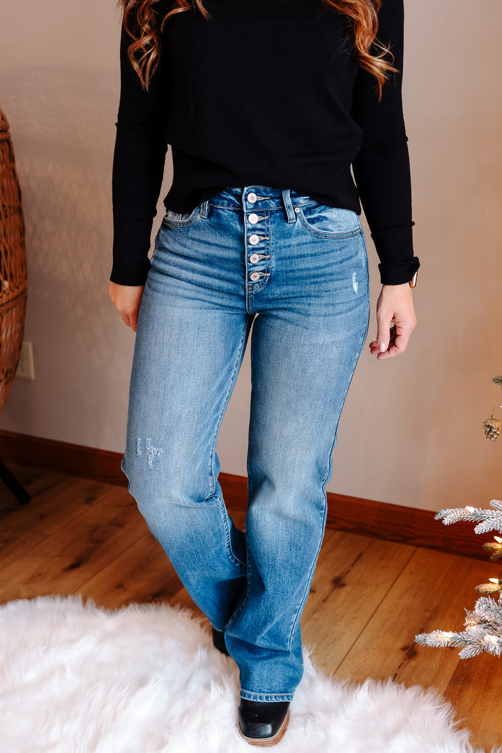 KANCAN: Noa High Rise Comfort 90's Flare Jeans