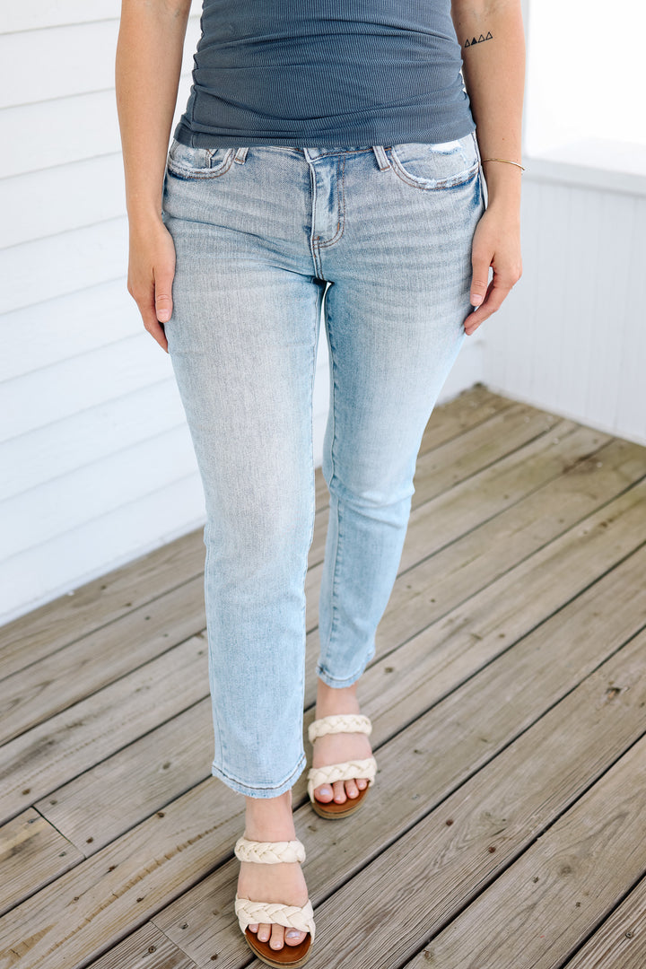 LOVERVET: Rue Mid Rise Cropped Jeans