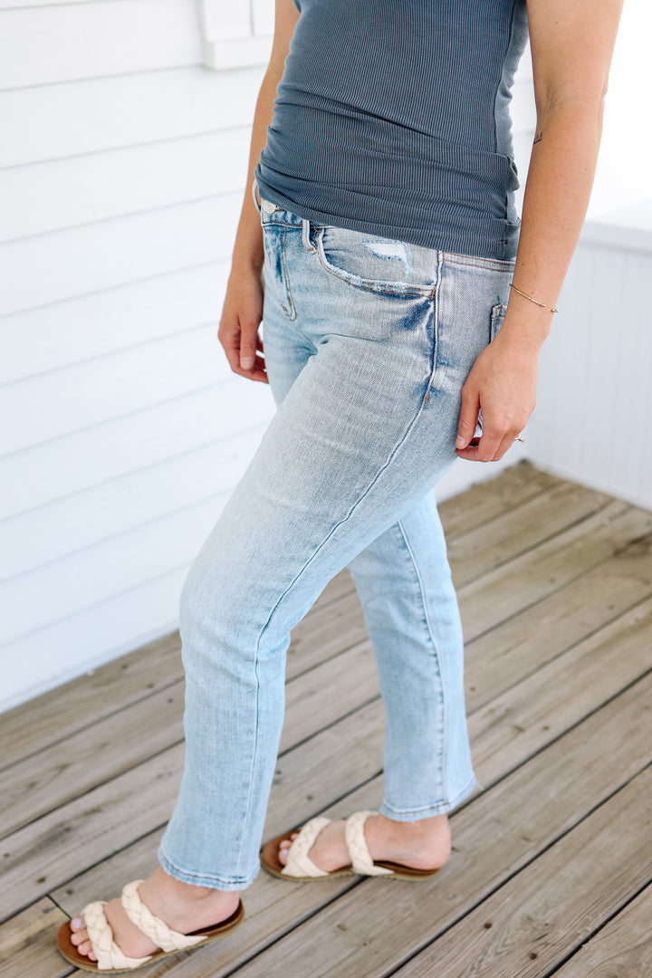 LOVERVET: Rue Mid Rise Cropped Jeans