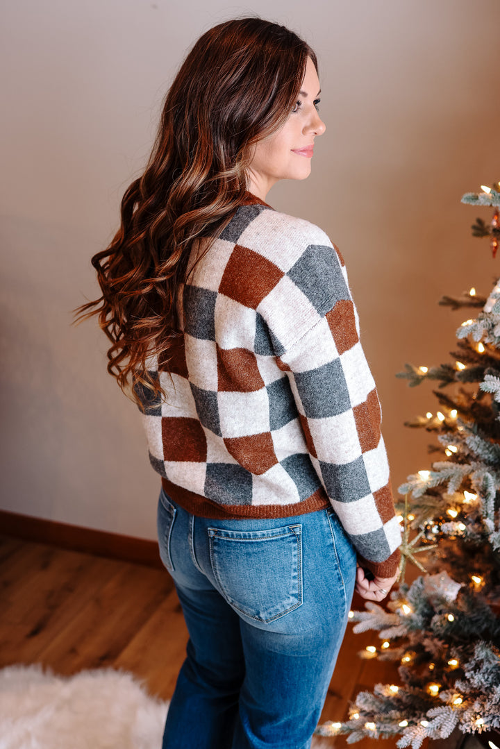 Hattie Checker Crewneck Sweater