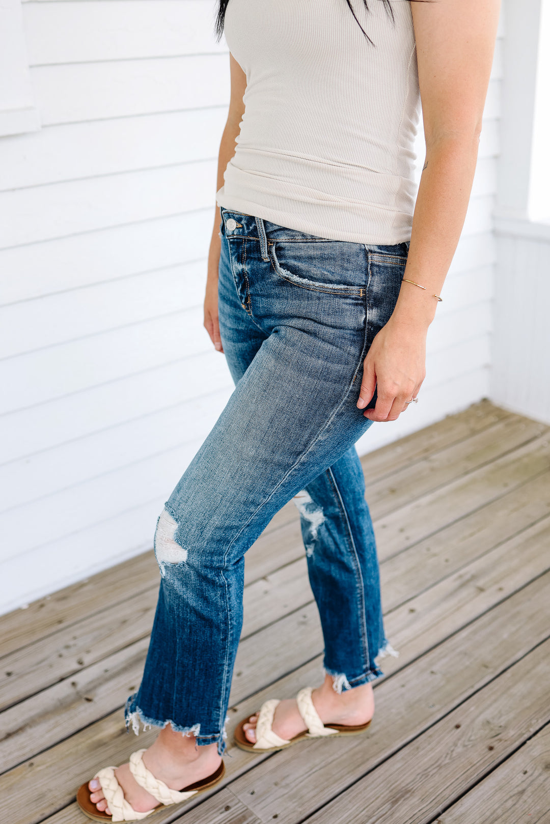 LOVERVET: Kamryn Mid-Rise Kick Flare Jeans