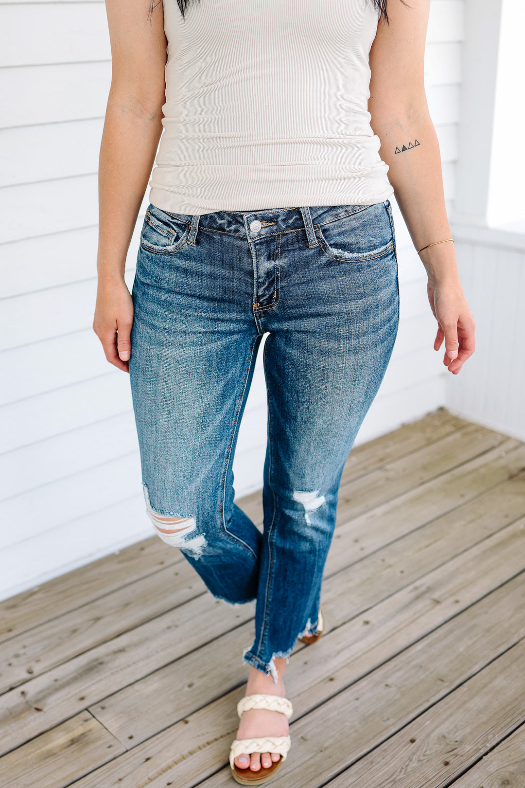 LOVERVET: Kamryn Mid-Rise Kick Flare Jeans