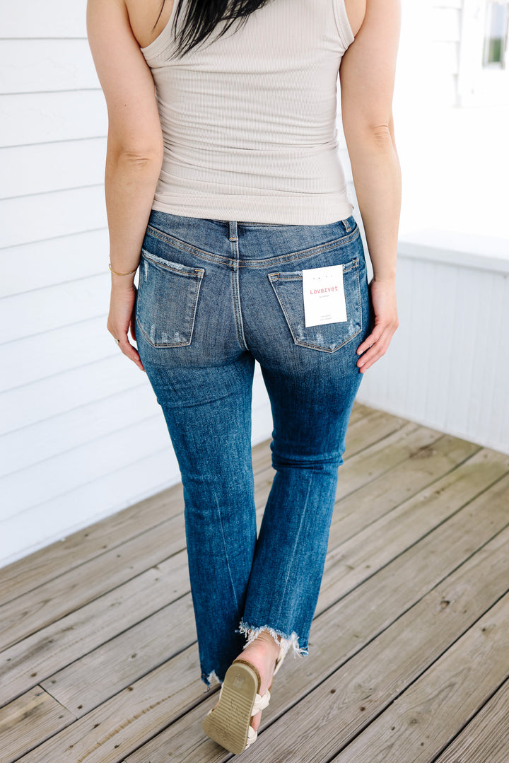 LOVERVET: Kamryn Mid-Rise Kick Flare Jeans