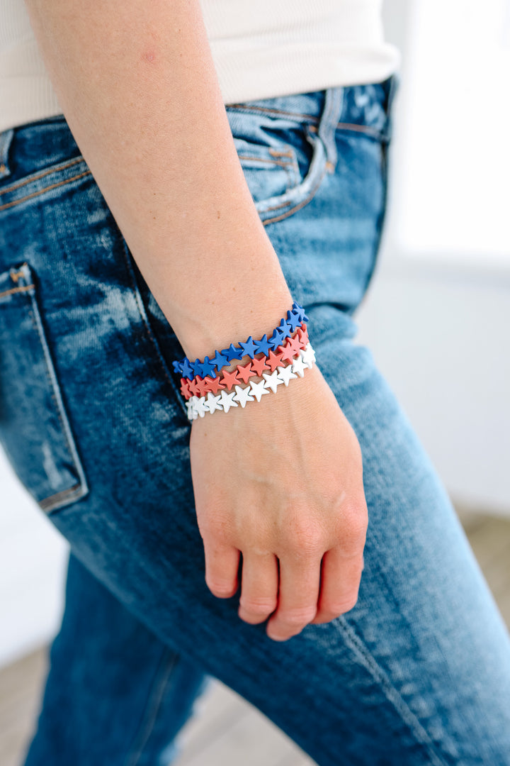 Freedom Red, White, & Blue Star Bracelet Set