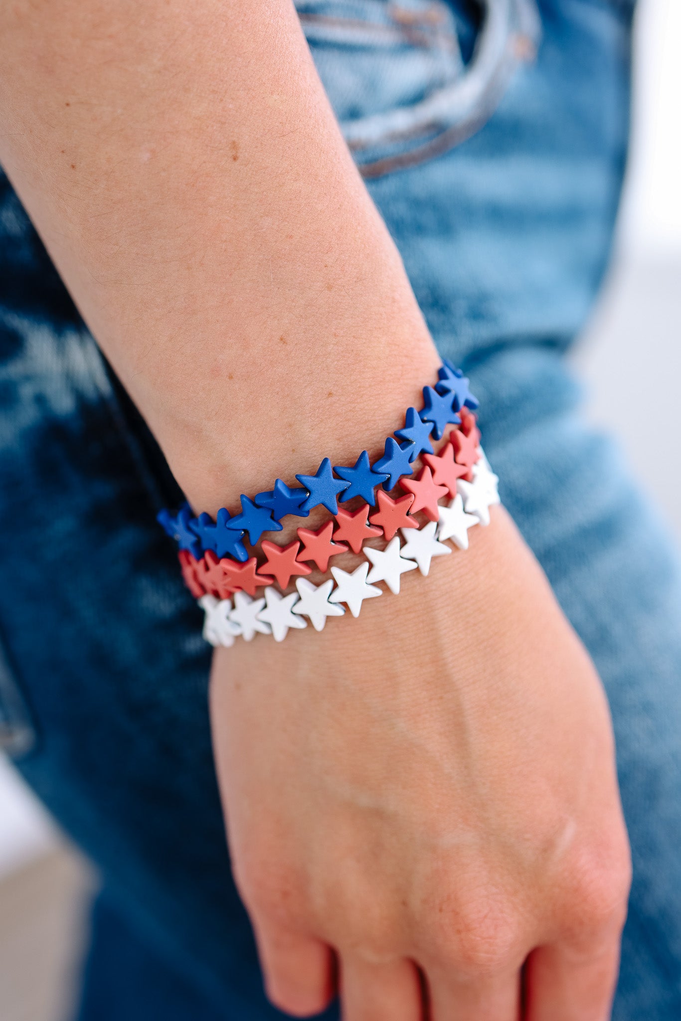 Freedom Red, White, & Blue Star Bracelet Set