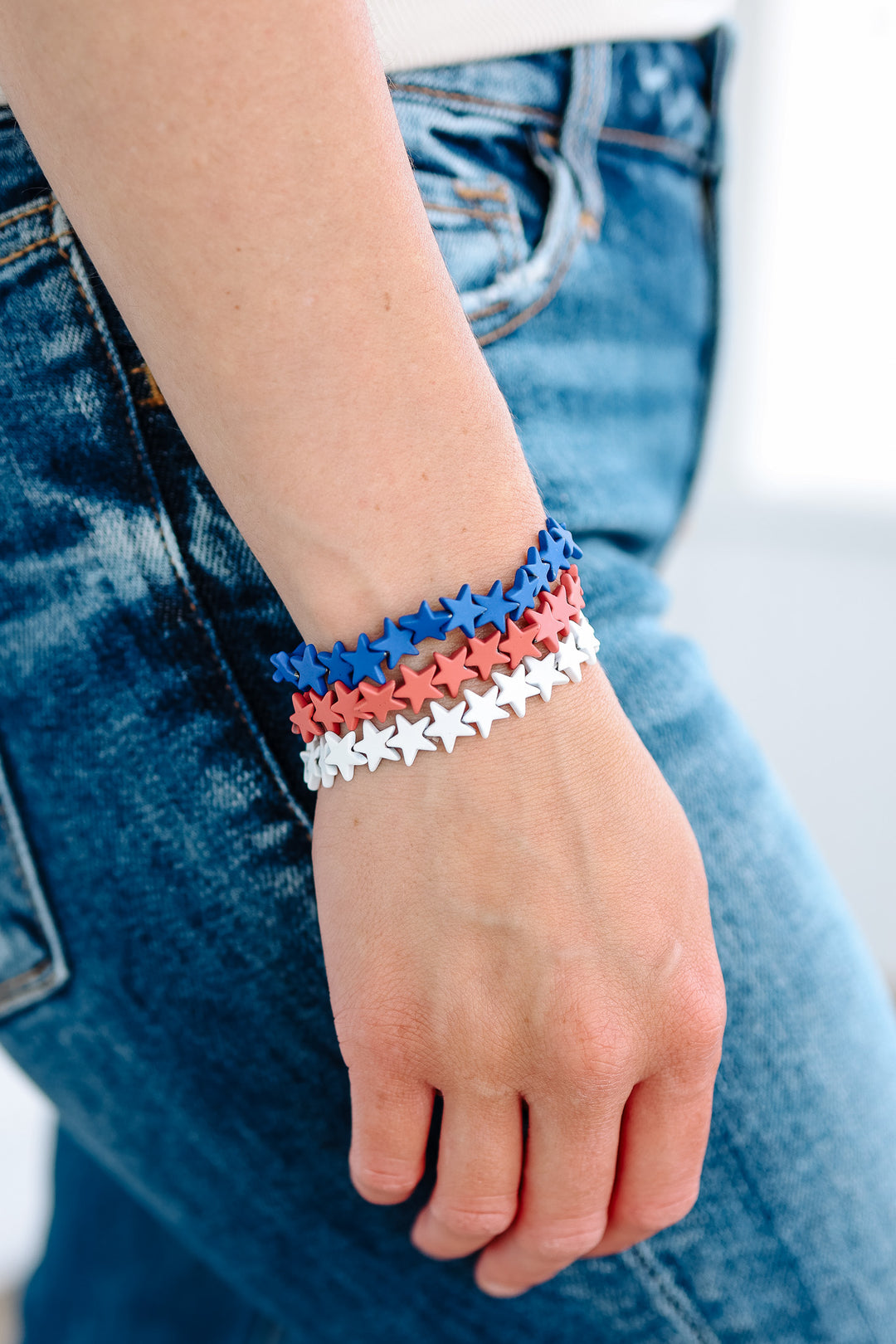 Freedom Red, White, & Blue Star Bracelet Set