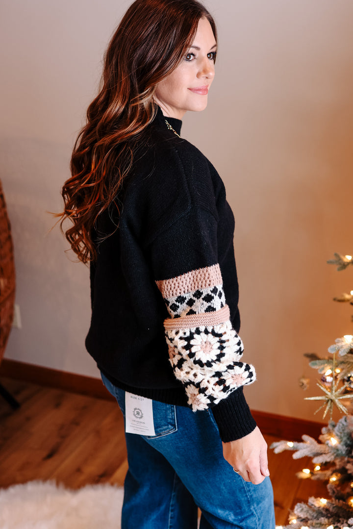 Grace Crochet Sleeve Sweater