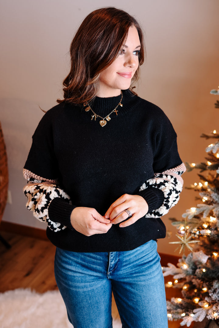 Grace Crochet Sleeve Sweater