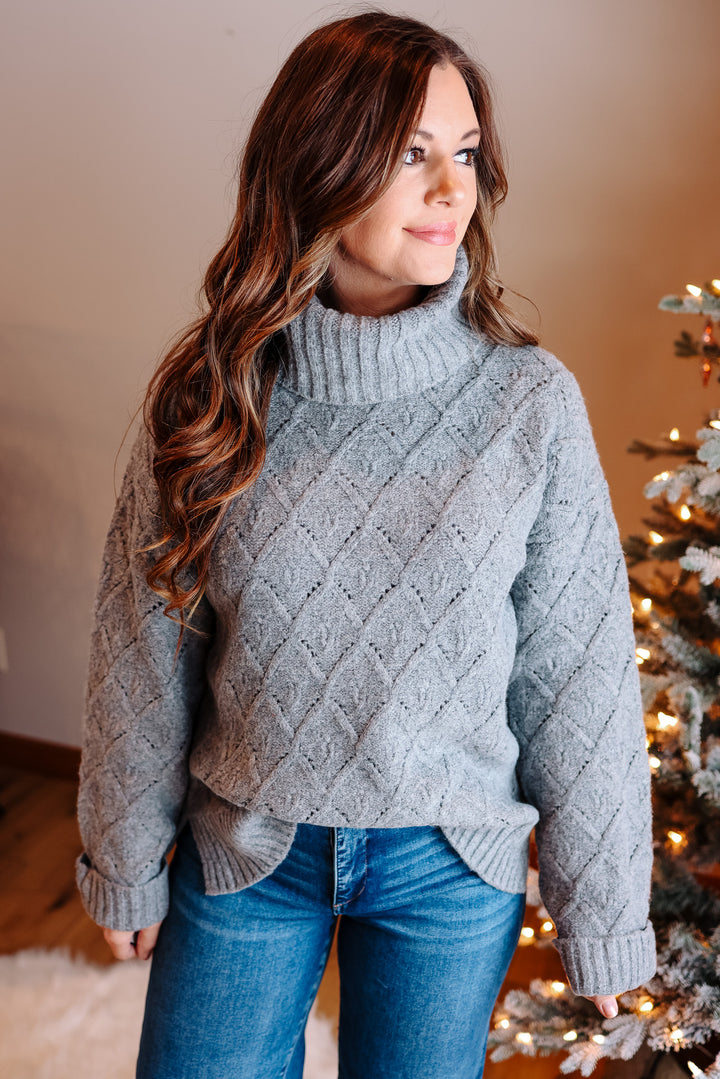 Loren Turtleneck Sweater - Grey