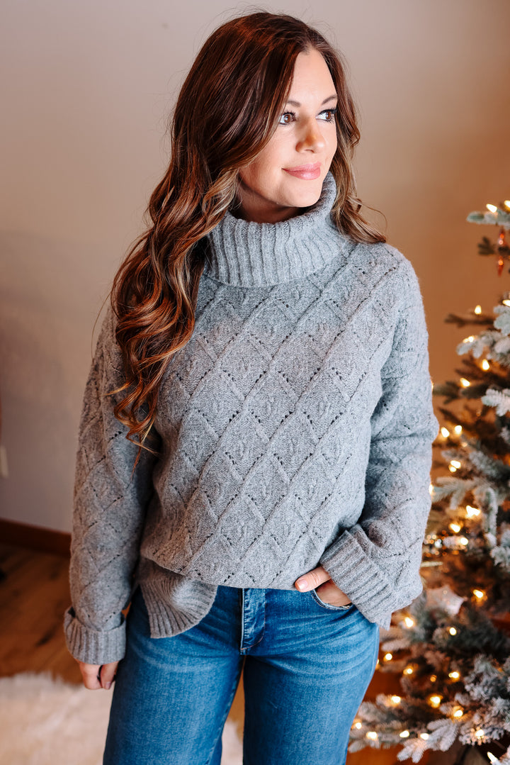 Loren Turtleneck Sweater - Grey