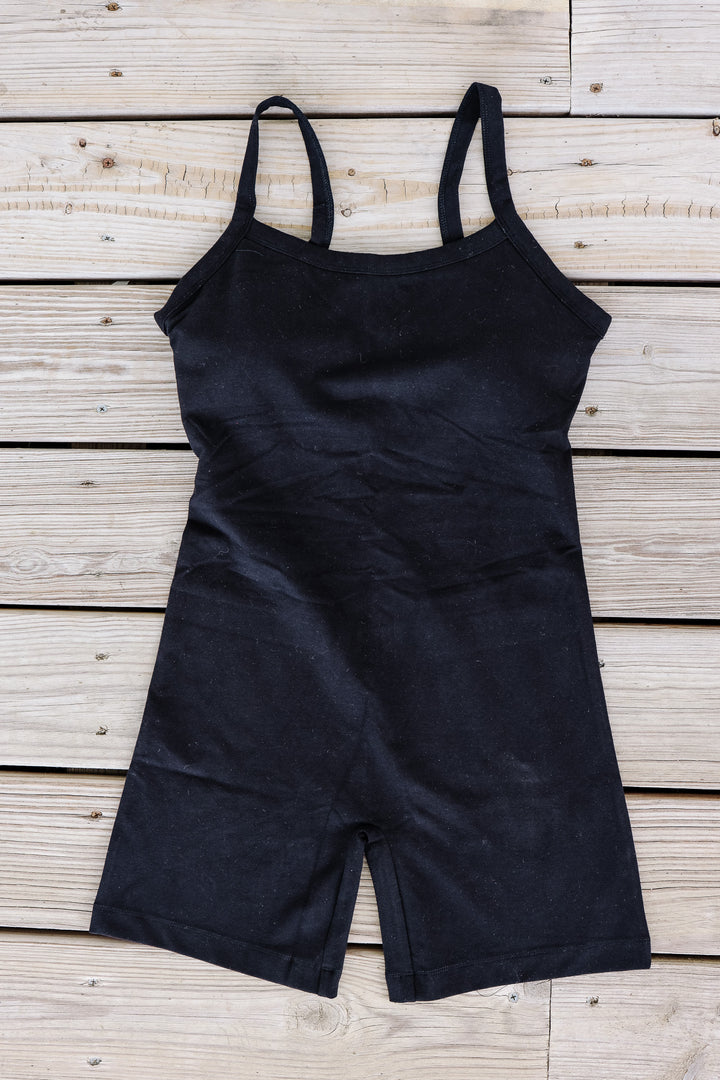 Lycra Cotton Romper - Black