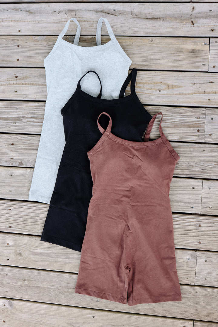 Lycra Cotton Romper - Black