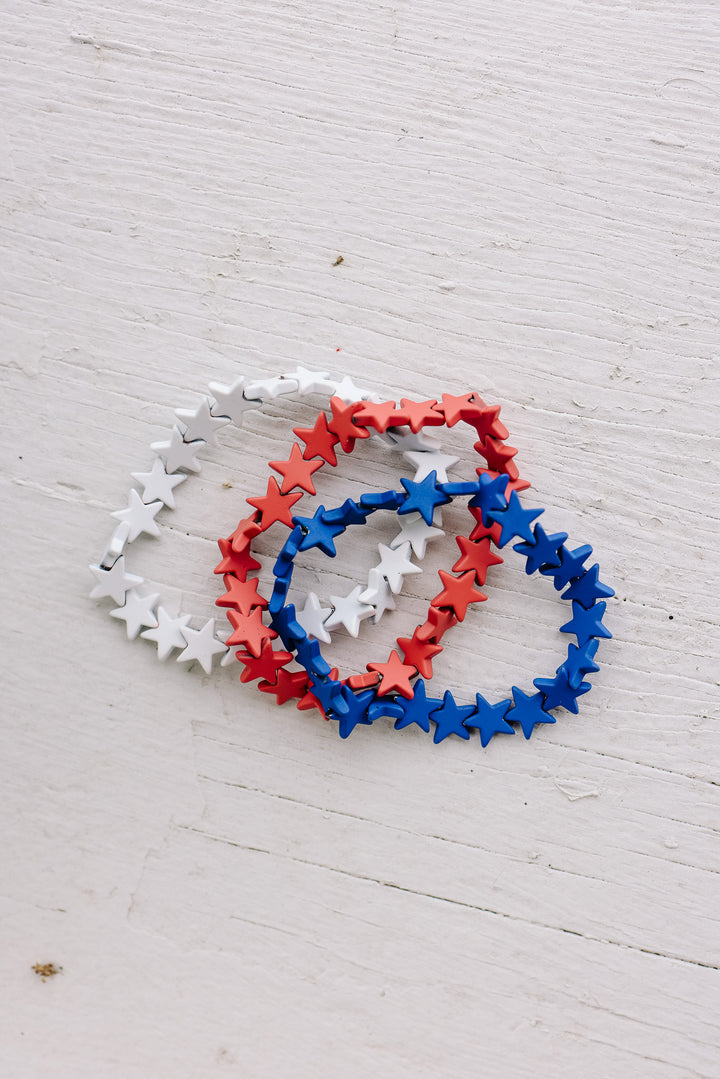 Freedom Red, White, & Blue Star Bracelet Set