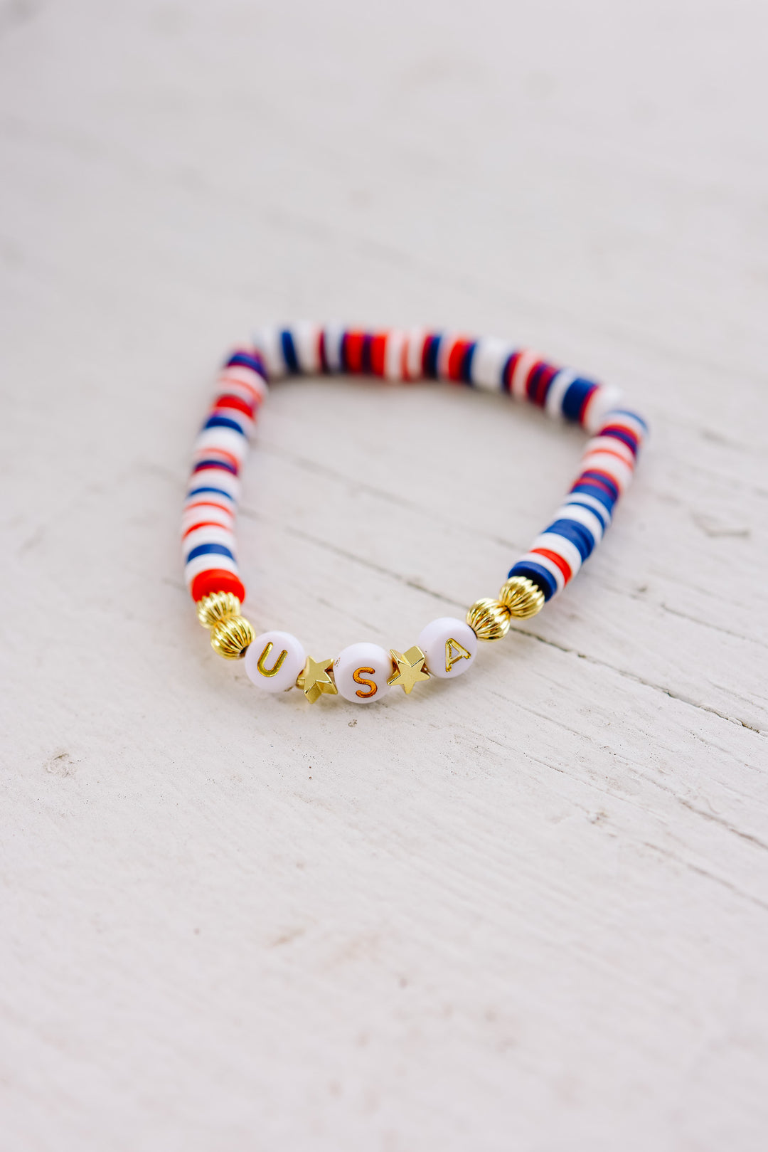 USA Disc Beaded Bracelet