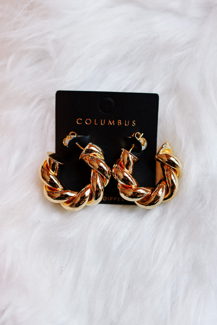 Twisted Tube Hoop Earrings