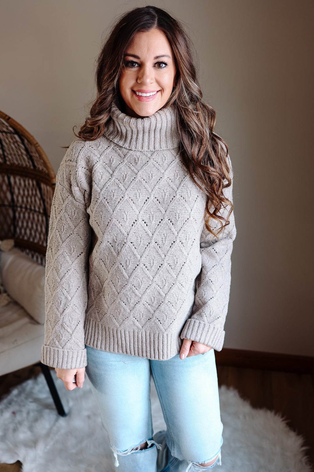 Loren Turtleneck Sweater - Mocha