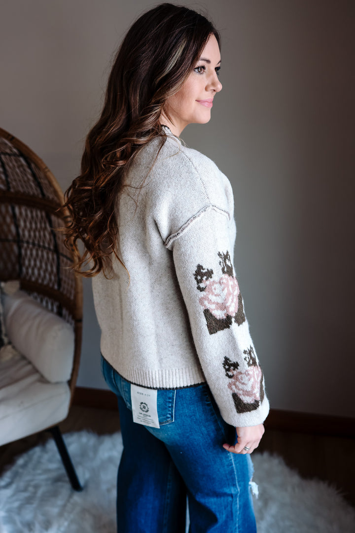 Lauren Floral Sleeve Sweater