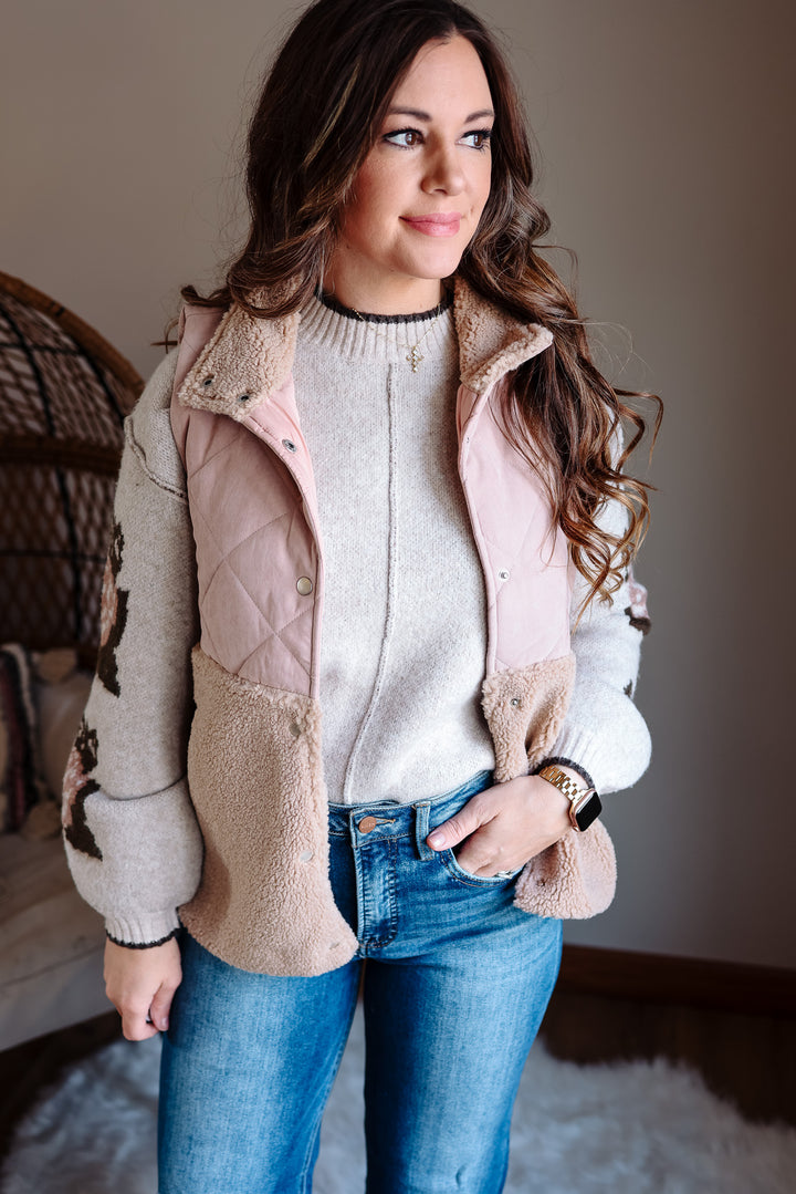 Alyssa Quilted Shearling Vest