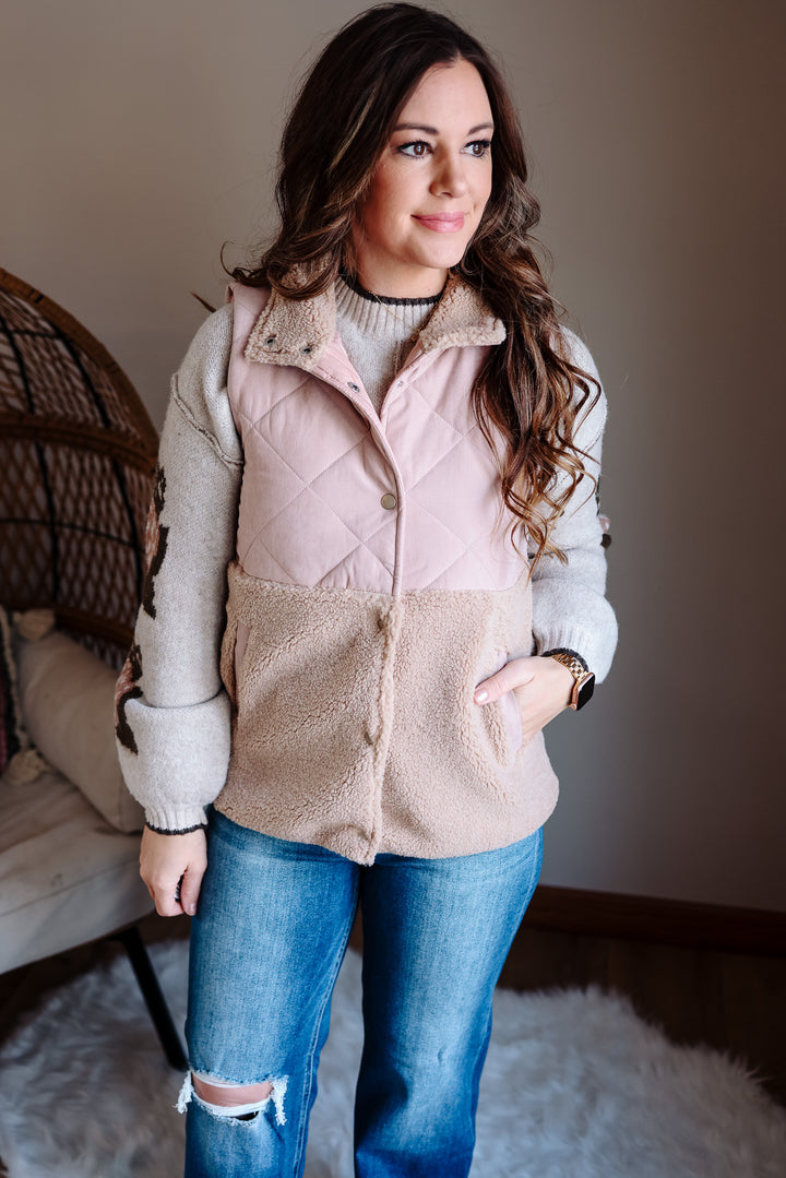 Alyssa Quilted Shearling Vest