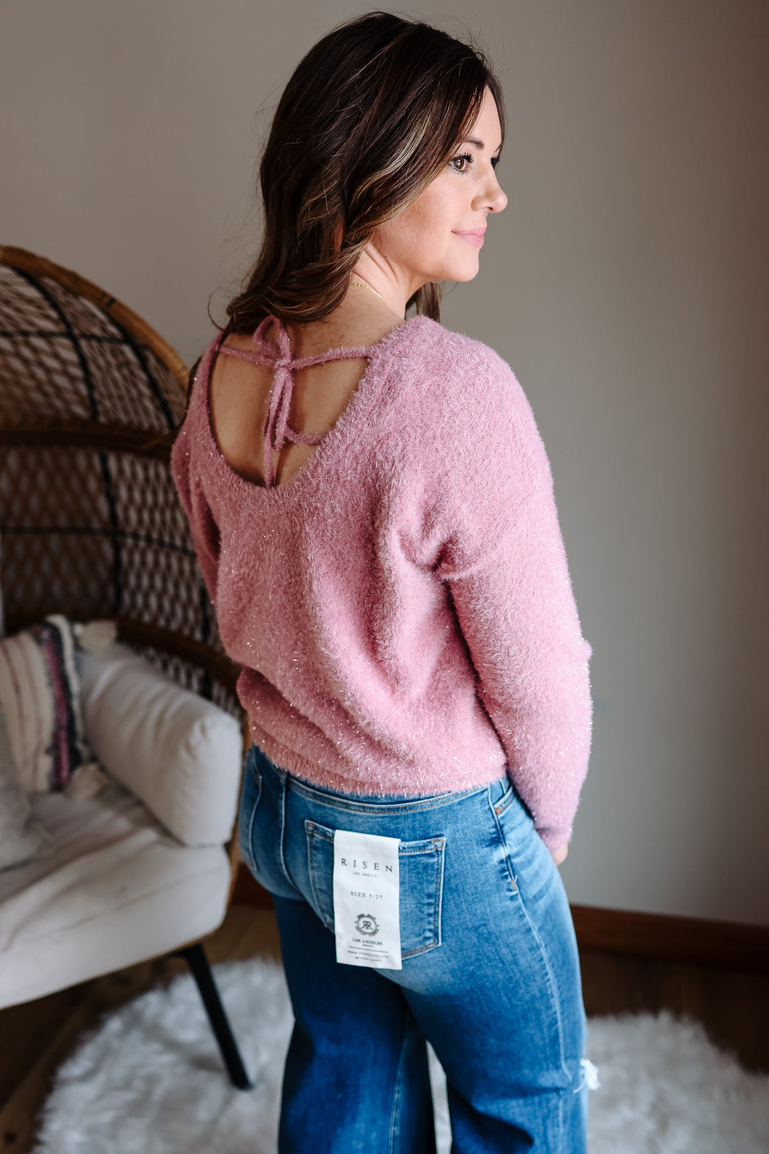 Olivia Eyelash Sweater - Mauve