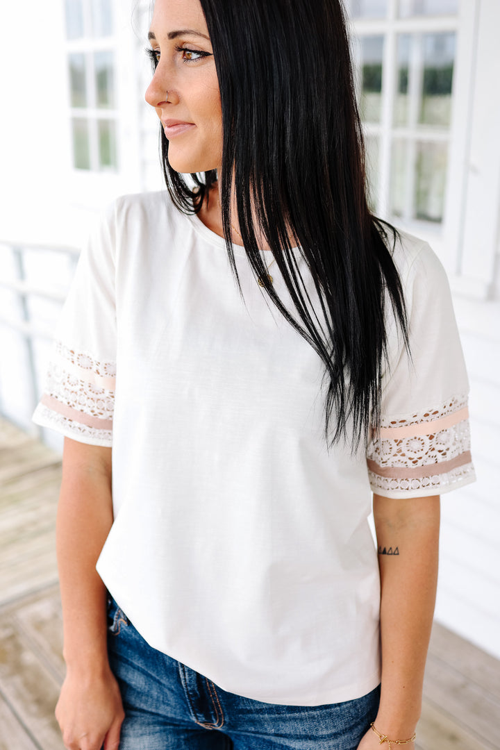 Morgan Lace Sleeve Tee