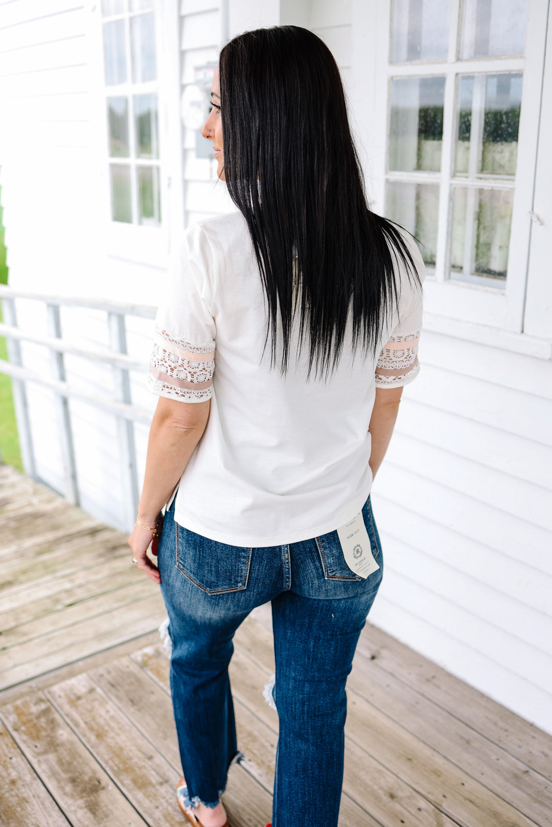 Morgan Lace Sleeve Tee